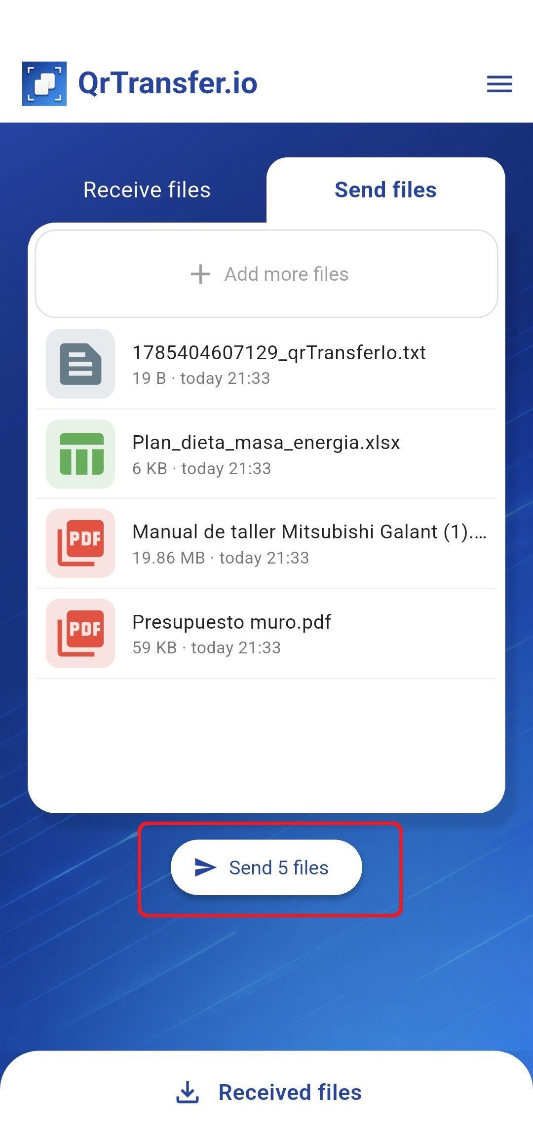 QrTransfer.io · How to send PDFs and documents from your mobile to your PC · Step 1 · Open QrTransfer.io where you have the document