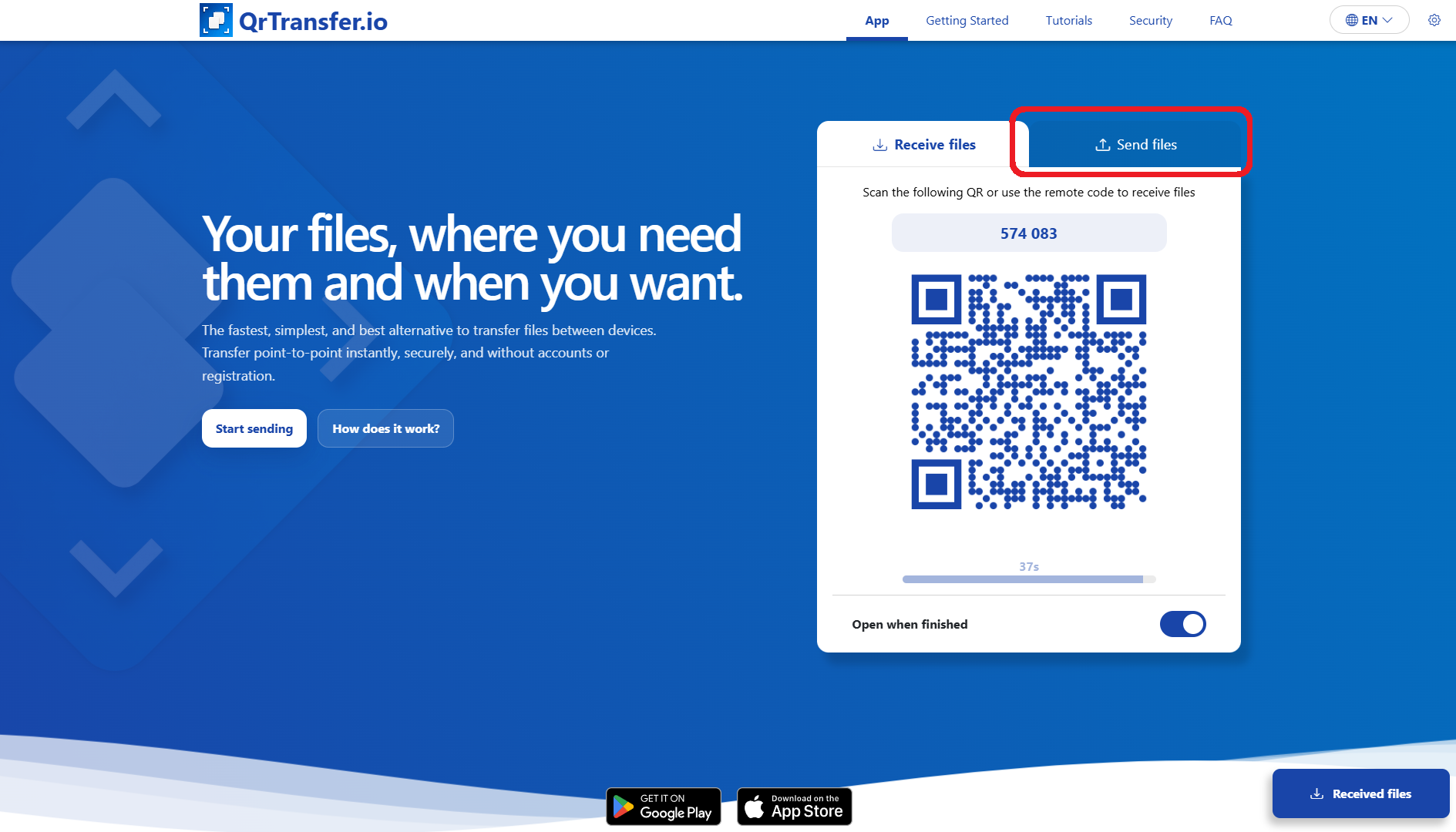 QrTransfer.io · How to send text from PC to mobile · Step 1 · Open QrTransfer.io on the PC