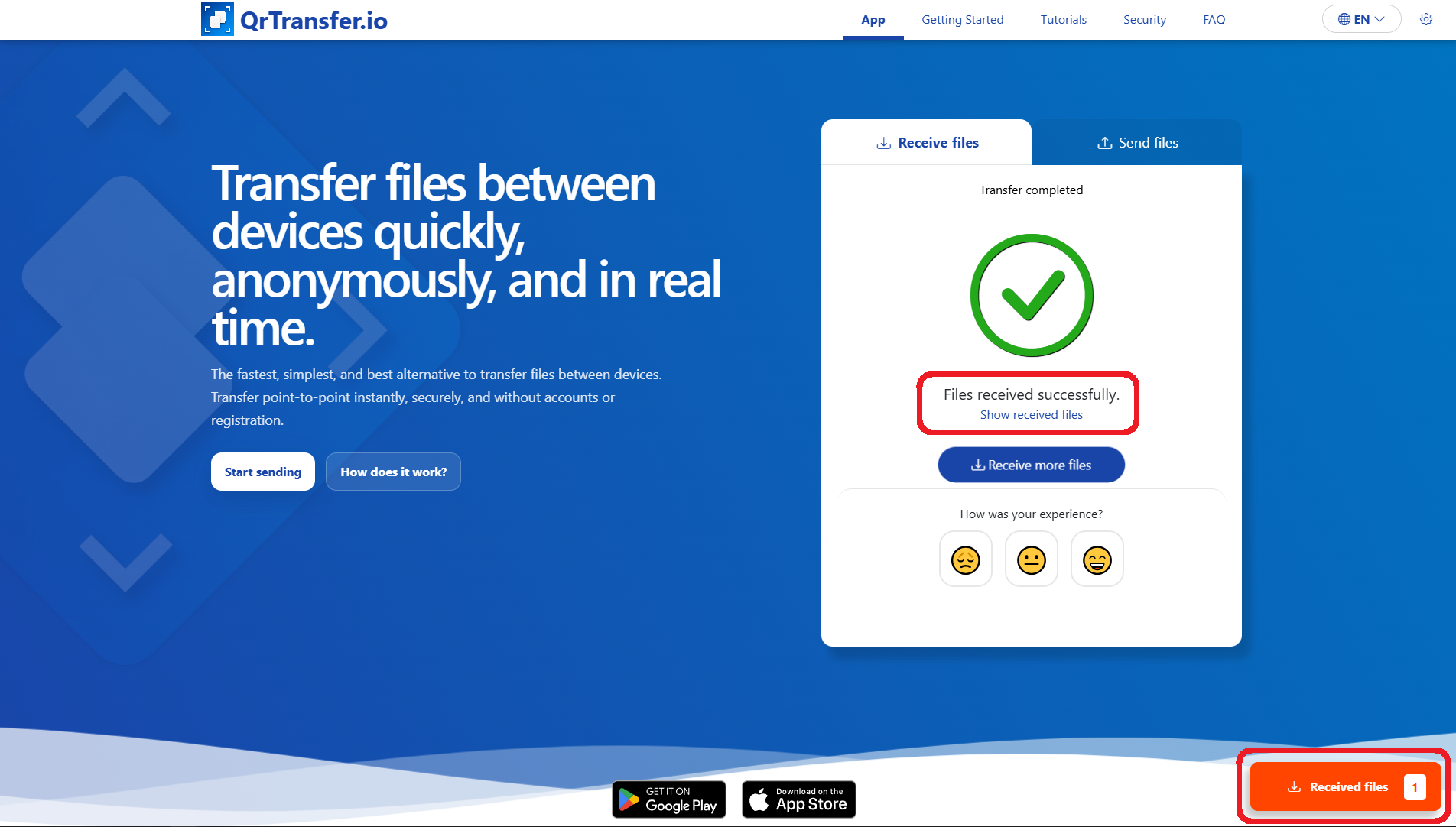 QrTransfer.io · How to send text from mobile to PC · Step 4 · Copy the text on the PC