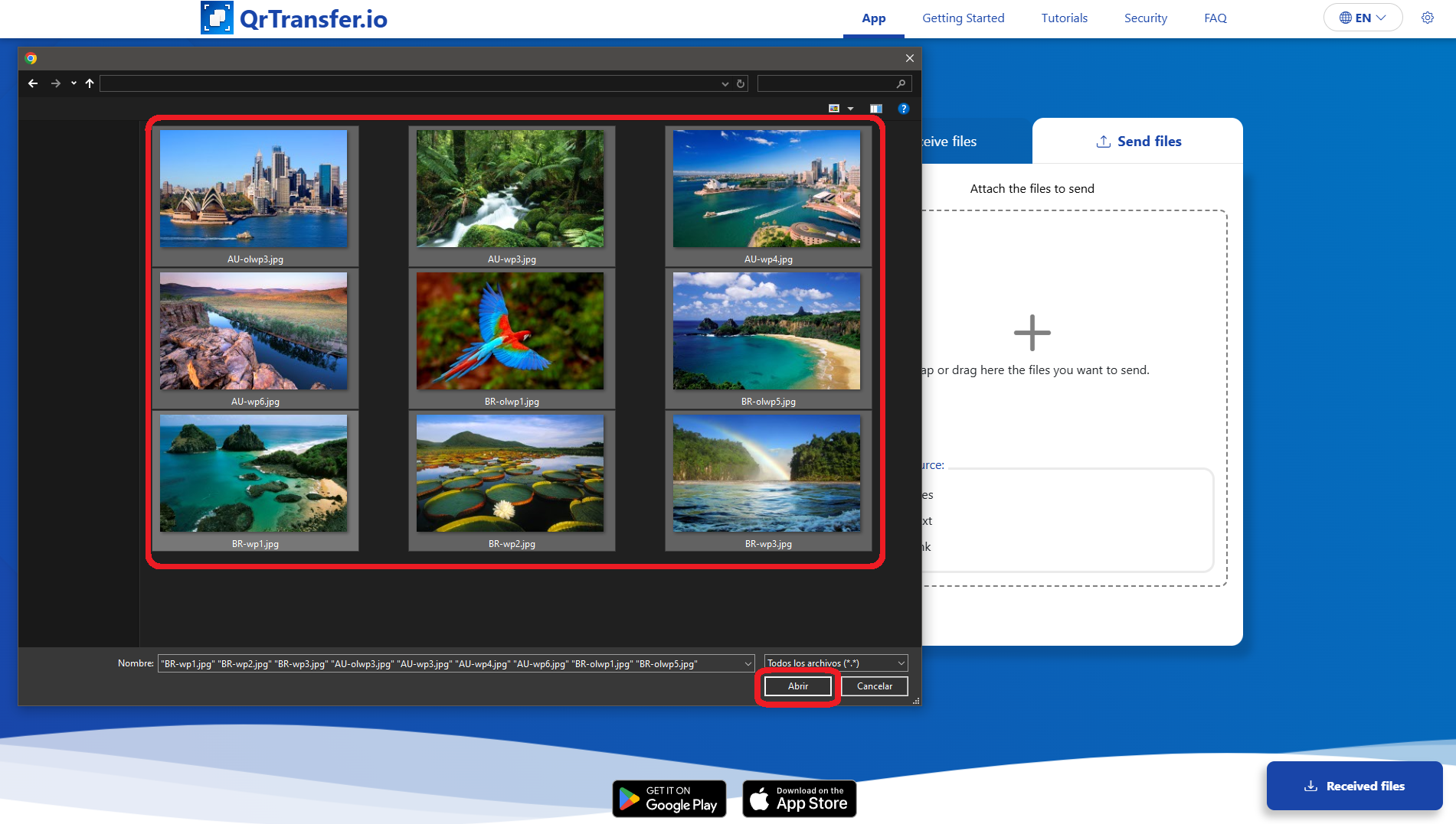 QrTransfer.io · How to transfer files from PC to phone without an app · Step 1 · Open QrTransfer.io on the PC